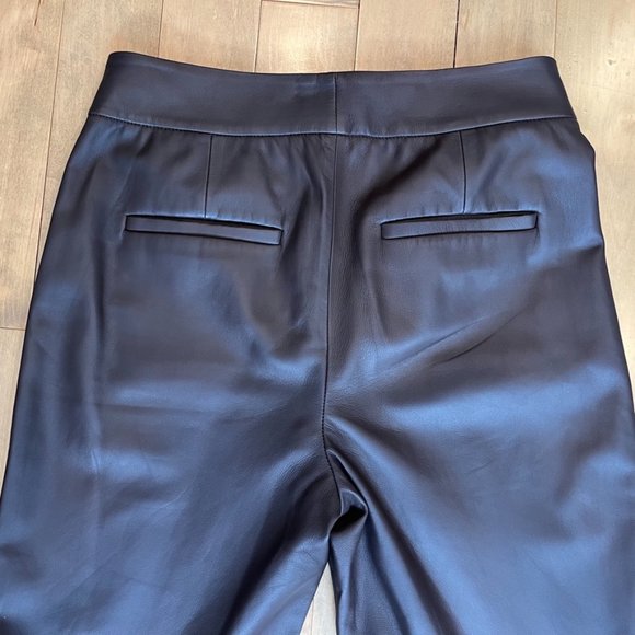Vince Brown Leather Flare Cropped Pants - Size 6 - Picture 10 of 12